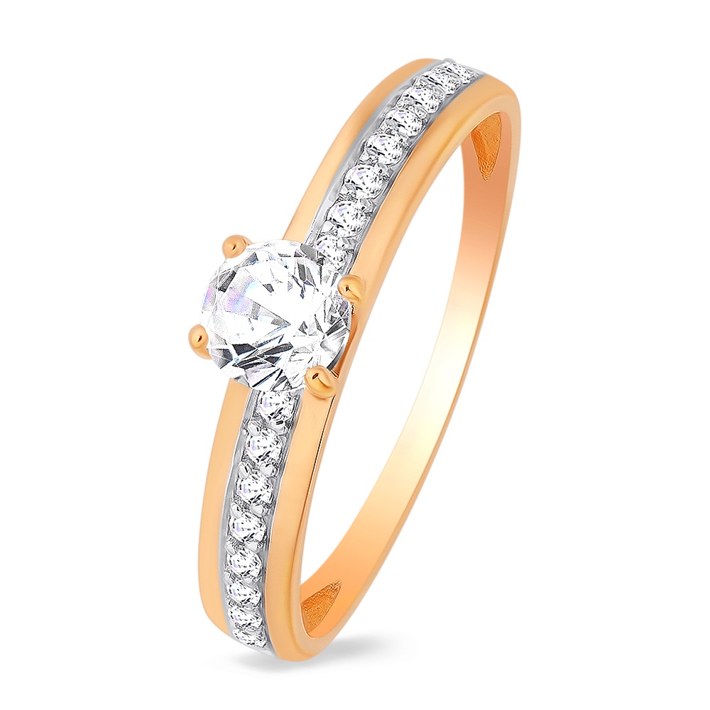 

Кольцо женское из красного золота с фианитом 585Gold 301010158, р, 301010158