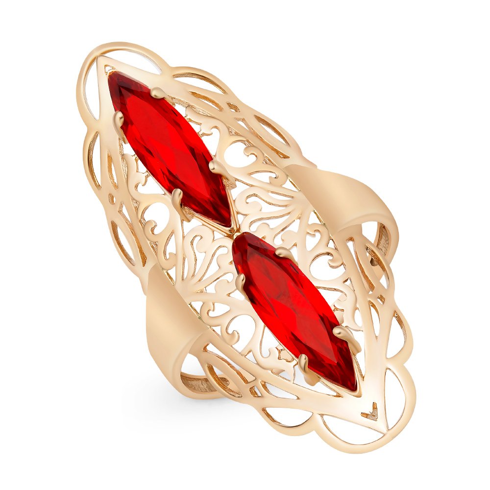 

Кольцо женское из красного золота с фианитом 585Gold 301010083, р. 20, 301010083
