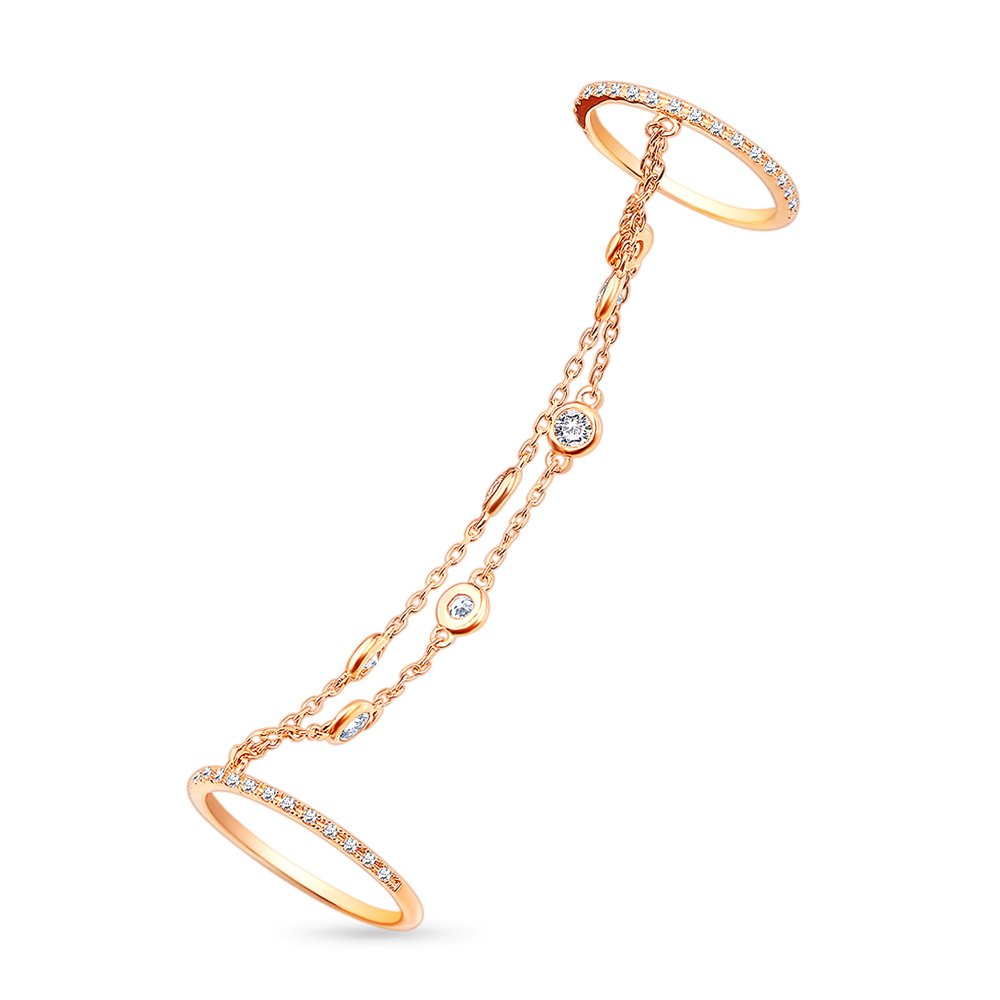 

Кольцо женское из красного золота с фианитом 585Gold 301009981, р, 301009981