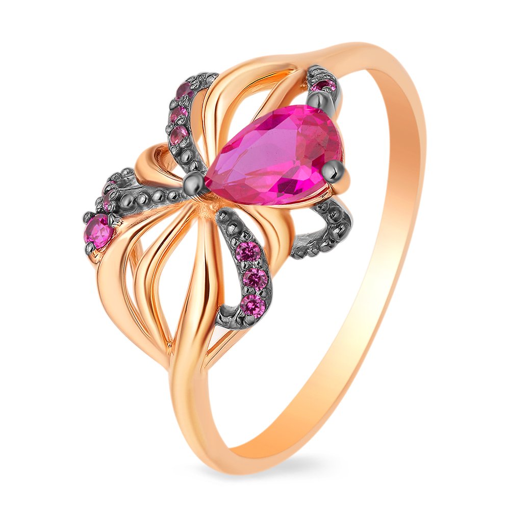 

Кольцо женское из красного золота с фианитом 585Gold 301009970, р, 301009970