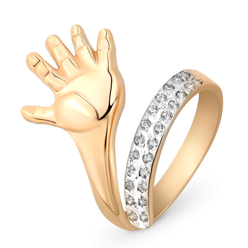 

Кольцо женское из красного золота с фианитом 585Gold 301009980, р, 301009980
