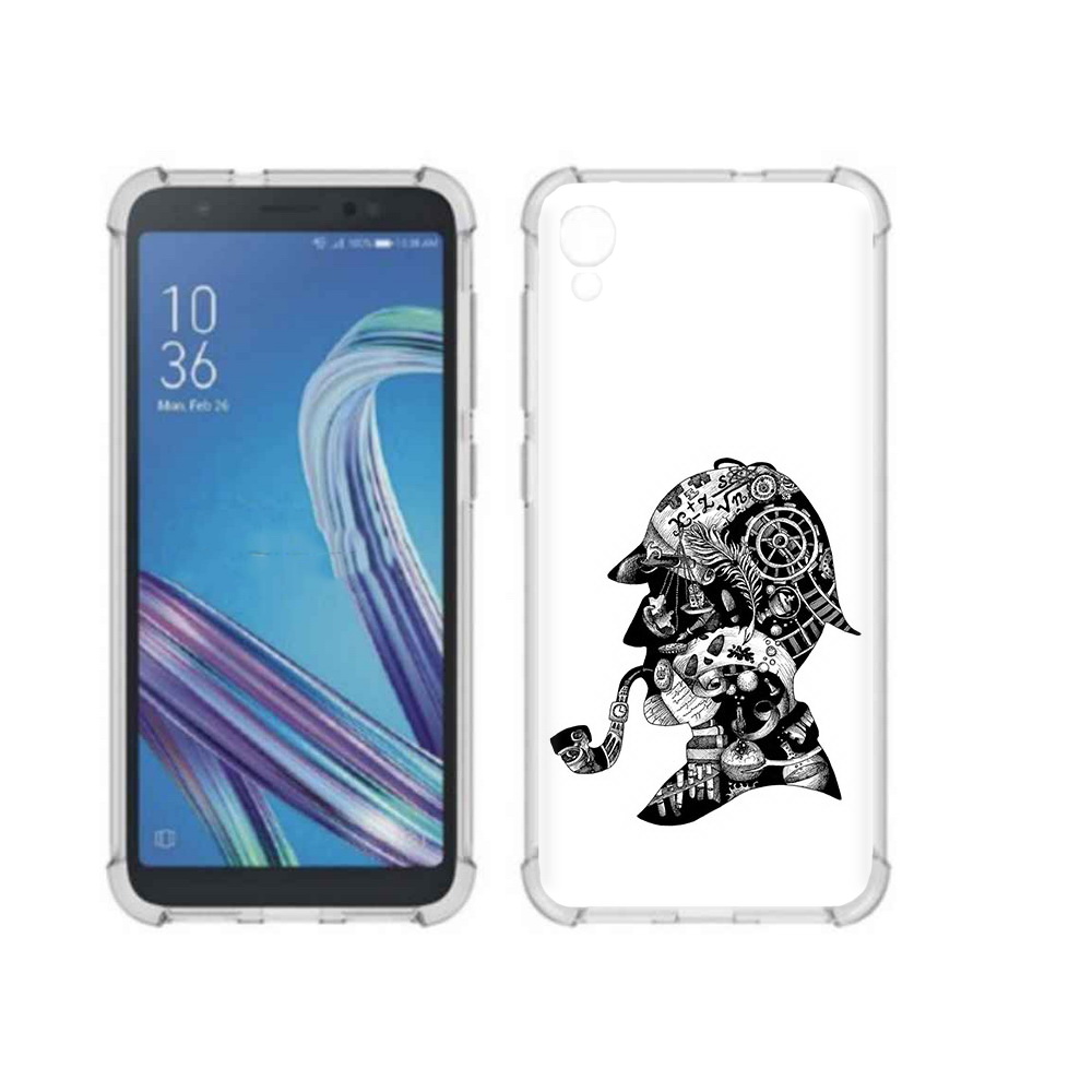 

Чехол MyPads Tocco для Asus ZenFone Live L1 (G552KL) мужчина с трубкой абстракция, Прозрачный, Tocco