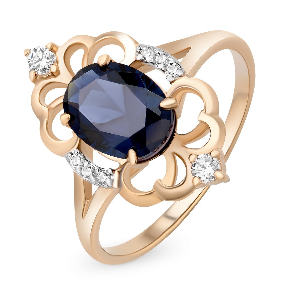

Кольцо женское из красного золота с фианитом 585Gold 301009951, р, 301009951