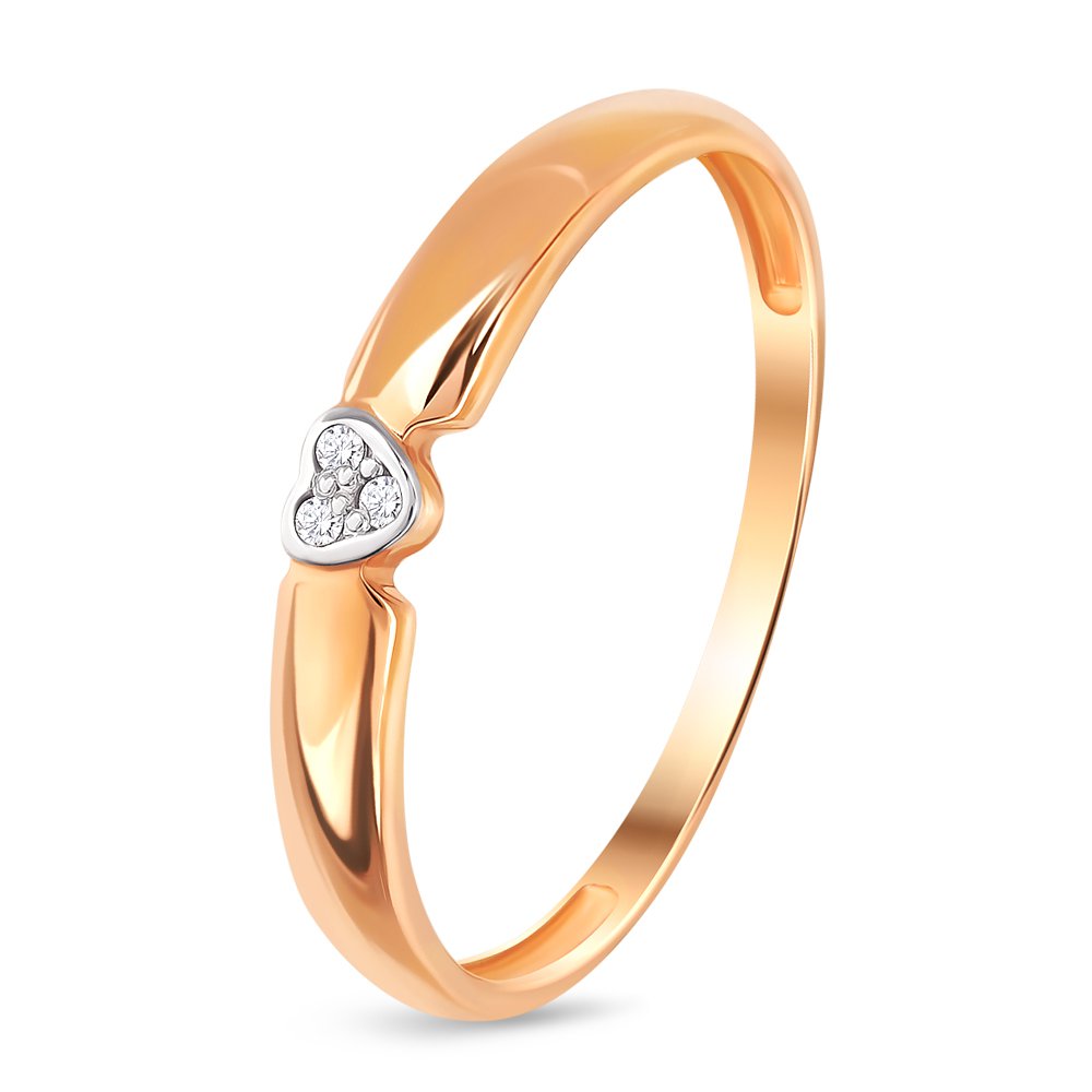 

Кольцо женское из красного золота с фианитом 585Gold 301010111, р, 301010111