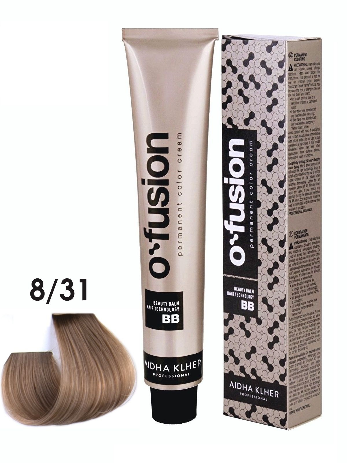 

Профессиональная краска для волос Aidha Klher O'fusion BB-hair technology, тон 8/31, 100мл, ofusion_bb