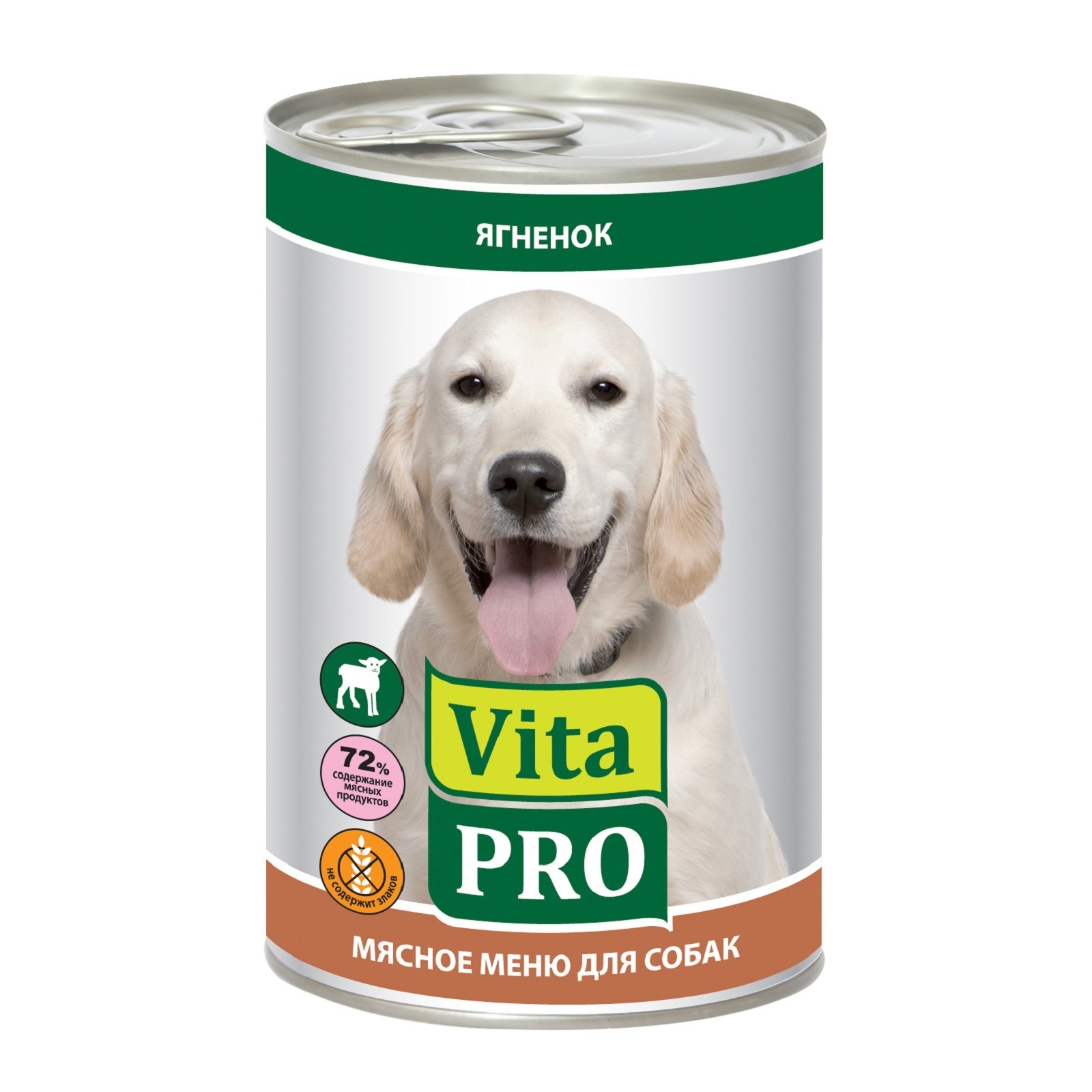 

Консервы для собак VitaPRO Мясное меню, ягненок, 6шт по 400г, Мясное меню