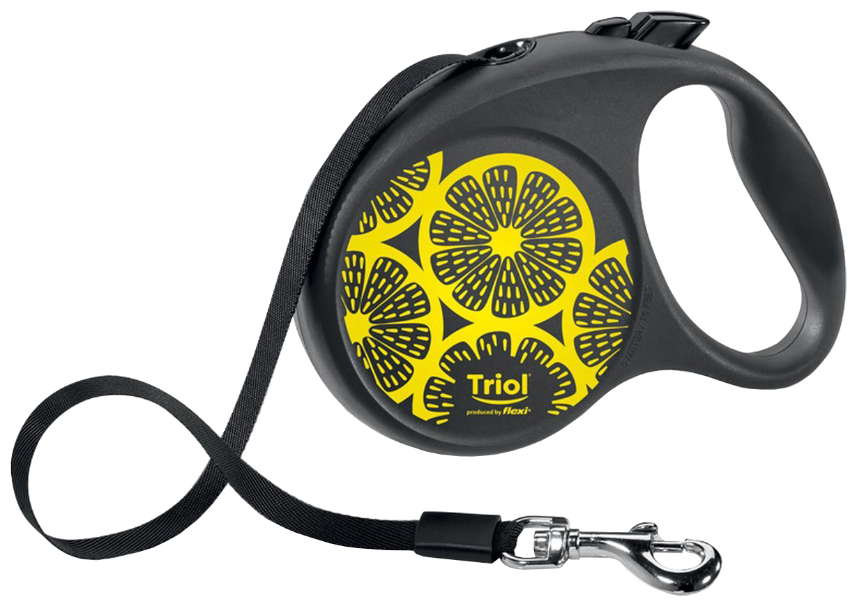 фото Поводок-рулетка triol flexi joy lemon, размер s, лента, 5 м, до 15 кг, в ассортименте