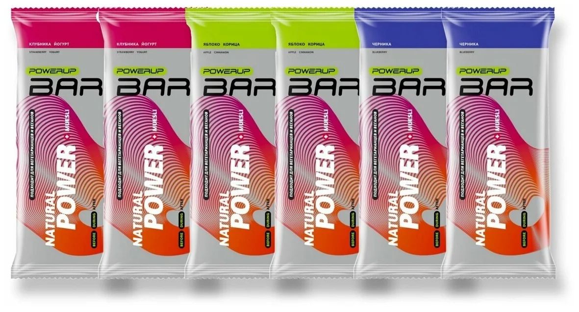 Набор батончиков POWERUP BAR, 50 г, MUESLI MIX6