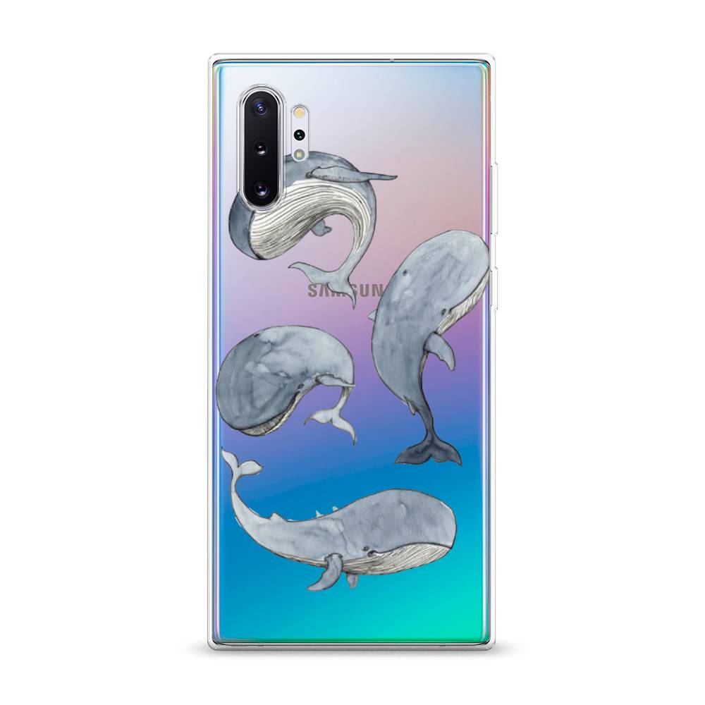 

Чехол Awog на Samsung Galaxy Note 10 Plus "Киты", Разноцветный, 28550-1