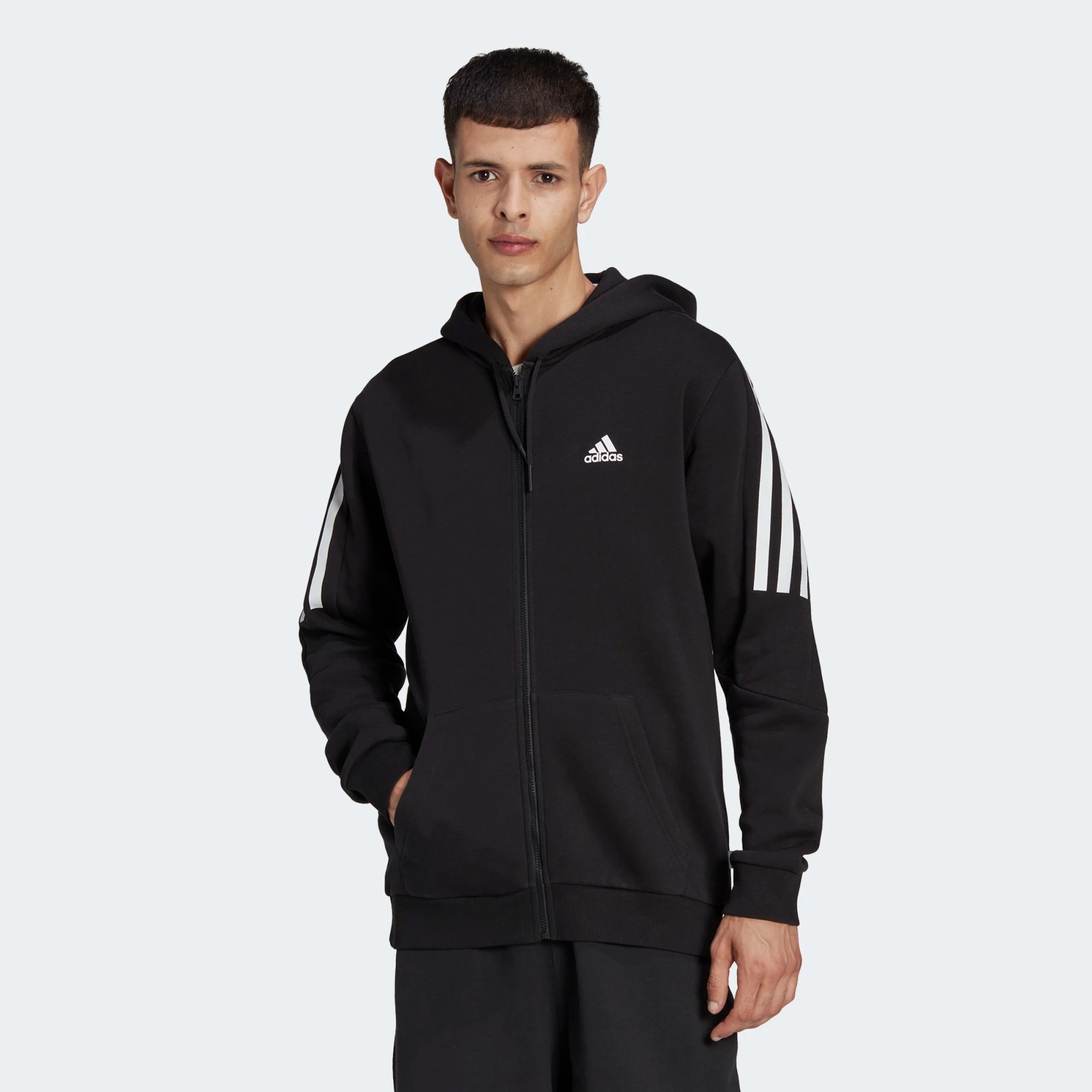 Толстовка мужская Adidas Future Icons 3-Stripes Fleece Full-Zip Hoodie черная M