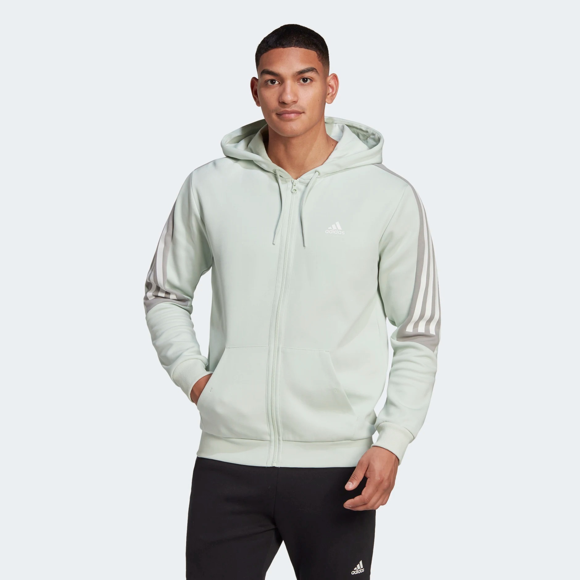 

Толстовка мужская Adidas Future Icons 3-Stripes Full-Zip Hoodie зеленая L, Зеленый, Future Icons 3-Stripes Full-Zip Hoodie