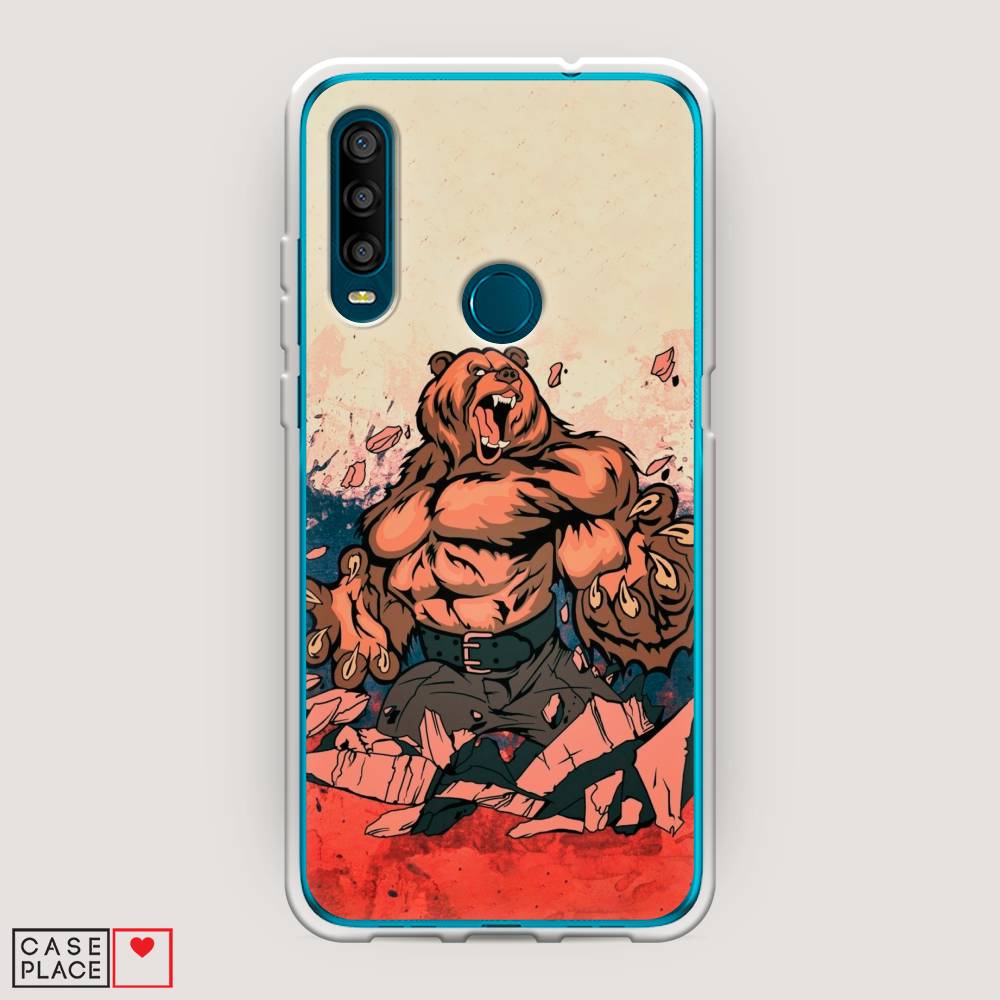 

Чехол Awog на Alcatel 1SE (2020) / Алкатель 1SE (2020) "Медведь с флагом РФ", Разноцветный, 171250-2