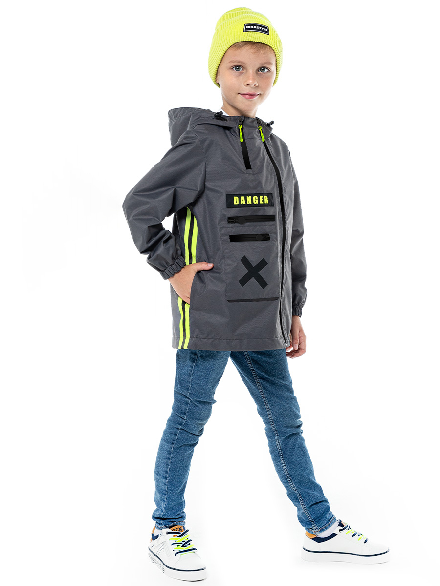 

Ветровка детская NIKASTYLE 4л4923, серый, 122, 4л4923