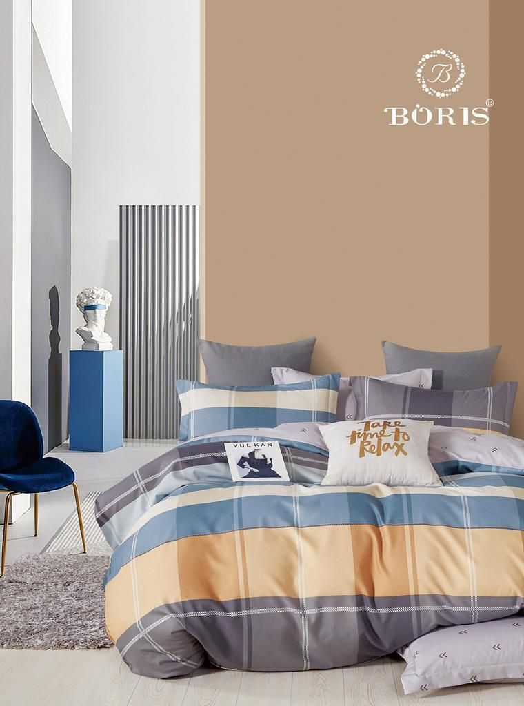 

Комплект постельного белья Boris, Сатин, Евро, наволочки 50x70, 70x70