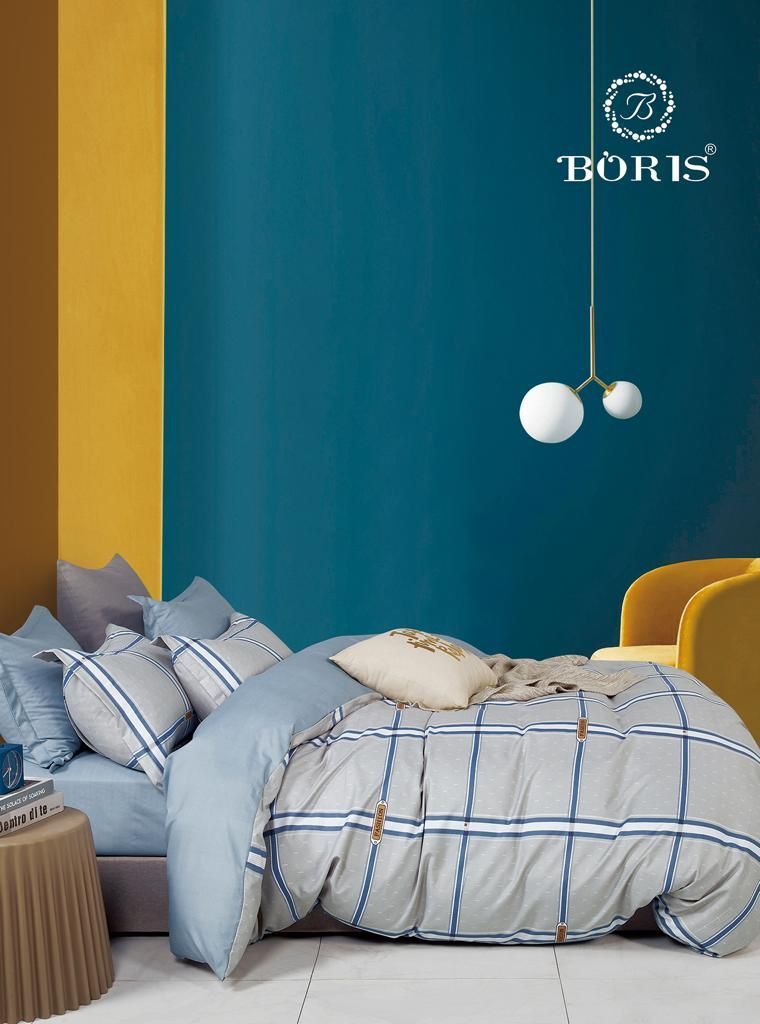 

Комплект постельного белья Boris, Сатин, Евро, наволочки 50x70, 70x70