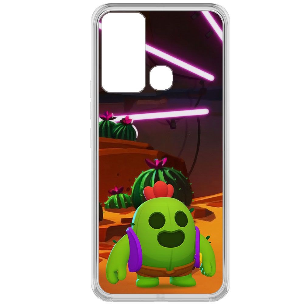 

Чехол-накладка Brawl Stars-Спайк для INFINIX Hot 12i, Прозрачный