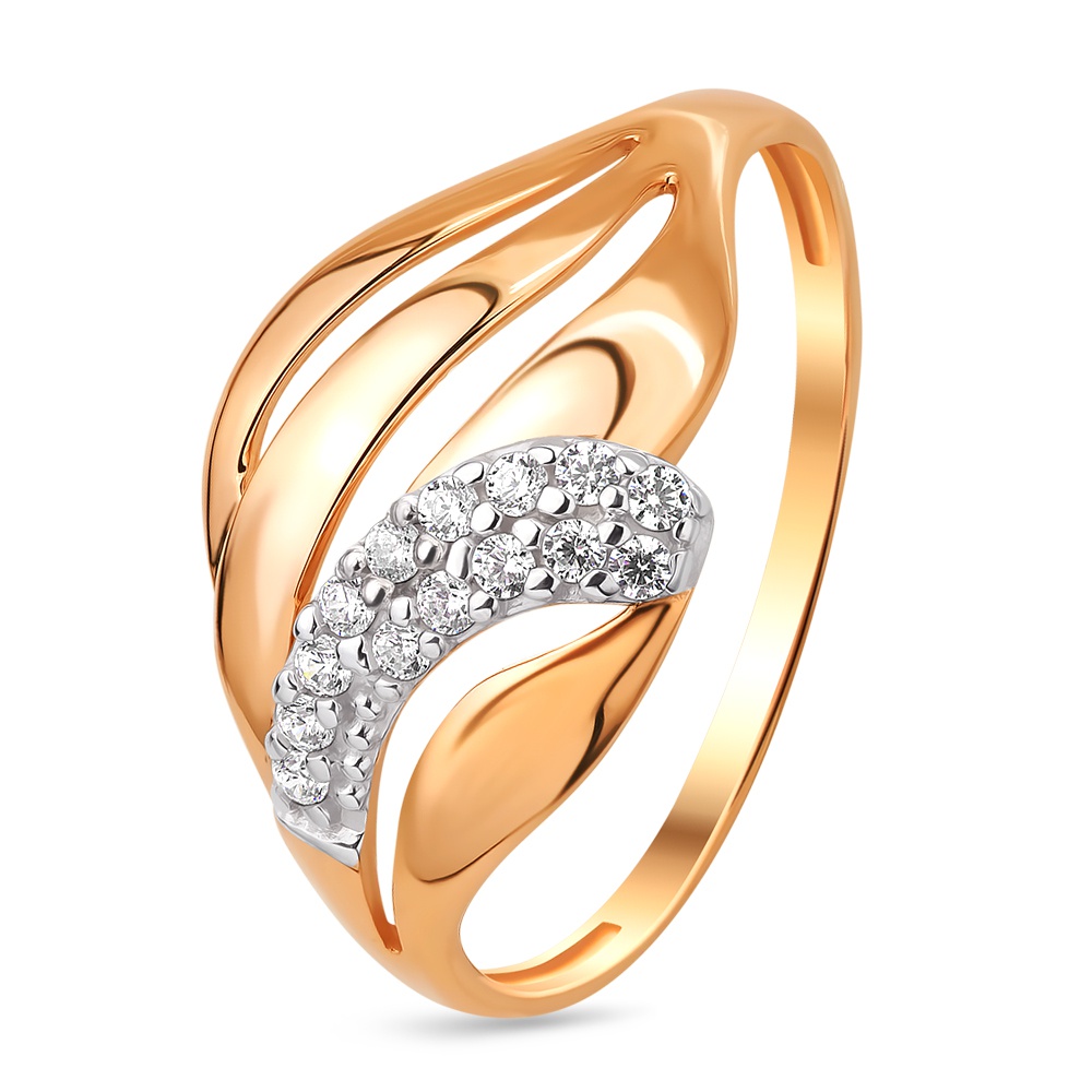 

Кольцо женское из красного золота с фианитом 585Gold 301010136, р, 301010136