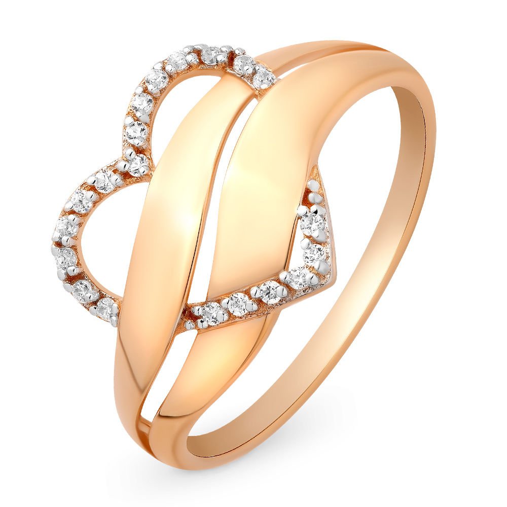 

Кольцо женское из красного золота с фианитом 585Gold 301009778, р, 301009778