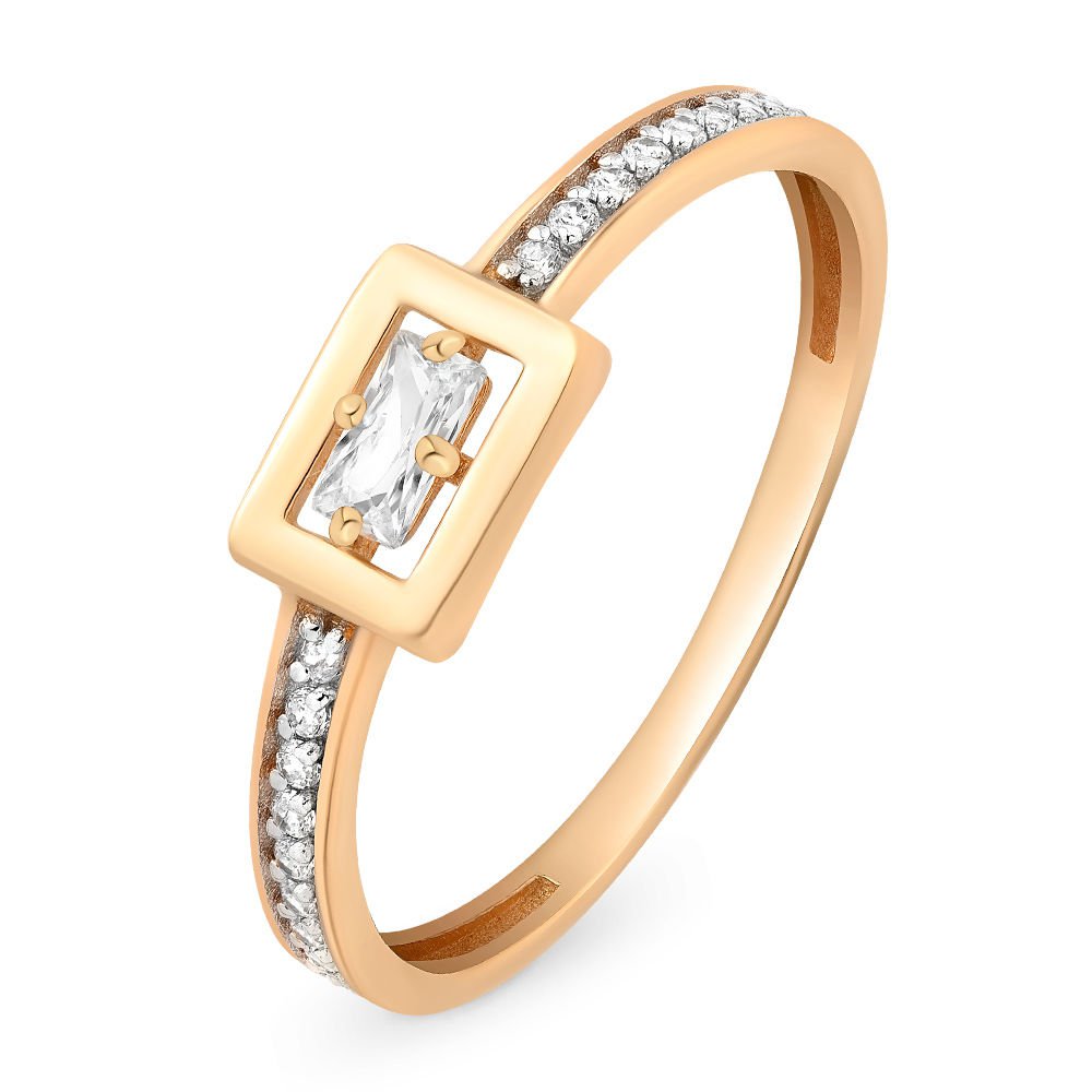 

Кольцо женское из красного золота с фианитом 585Gold 301009777, р, 301009777