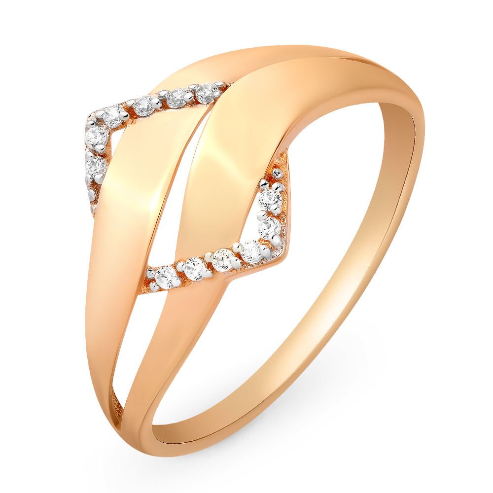 

Кольцо женское из красного золота с фианитом 585Gold 301009775, р, 301009775