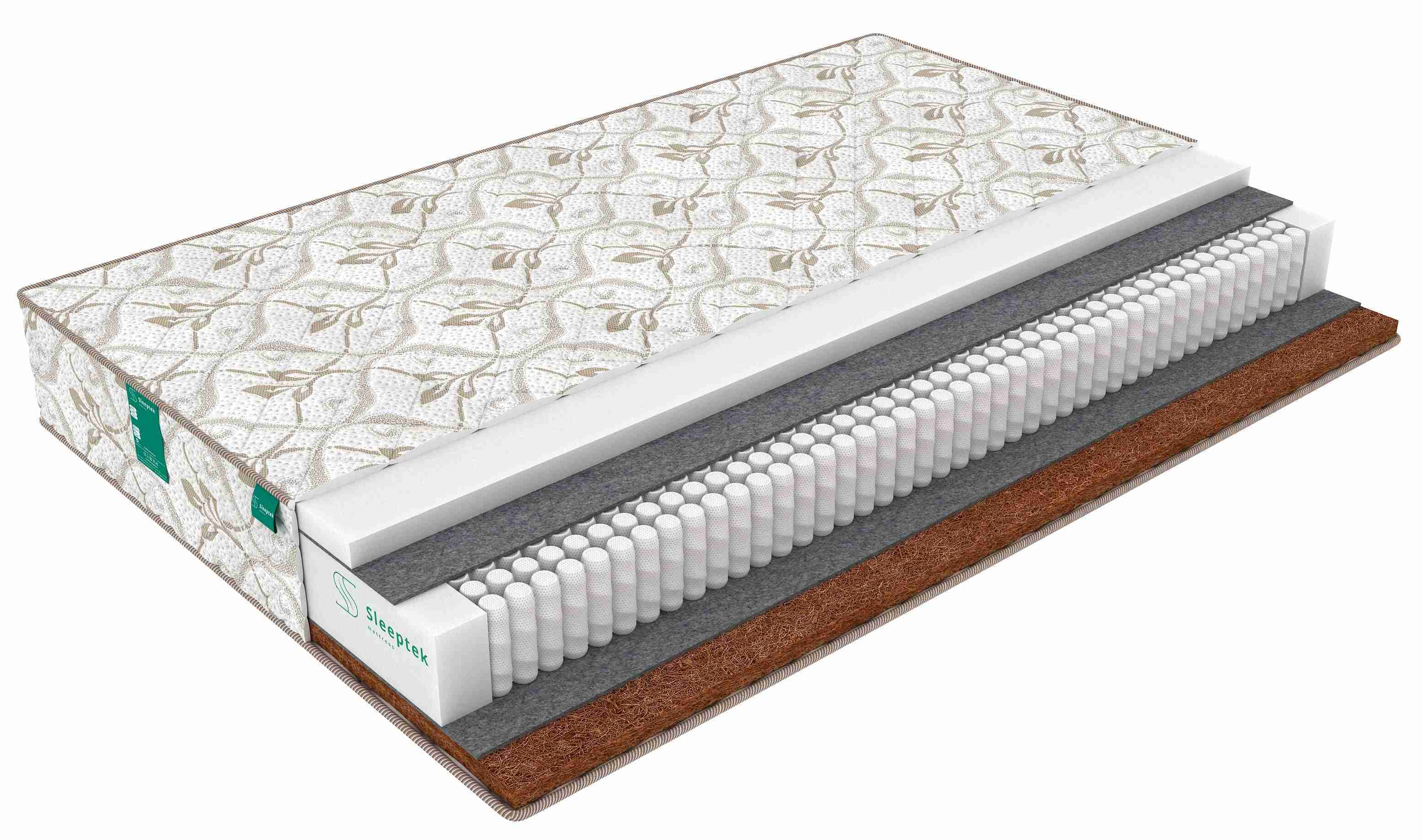 

Матрас пружинный Sleeptek Perfect Foam Cocos/brdmtr464711 200х200, Белый, Perfect Foam Cocos