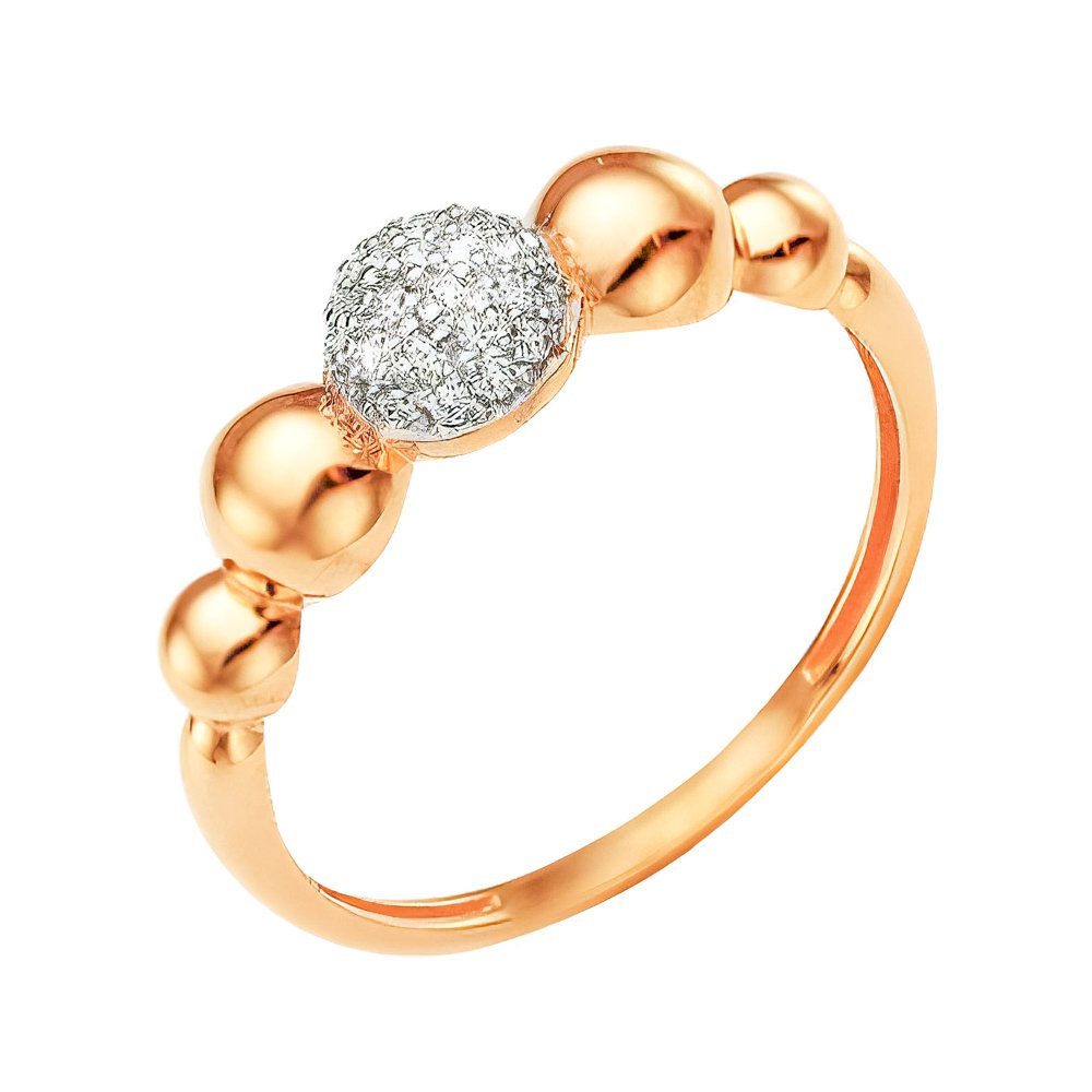 

Кольцо женское из красного золота с фианитом 585Gold 301009717, р, 301009717