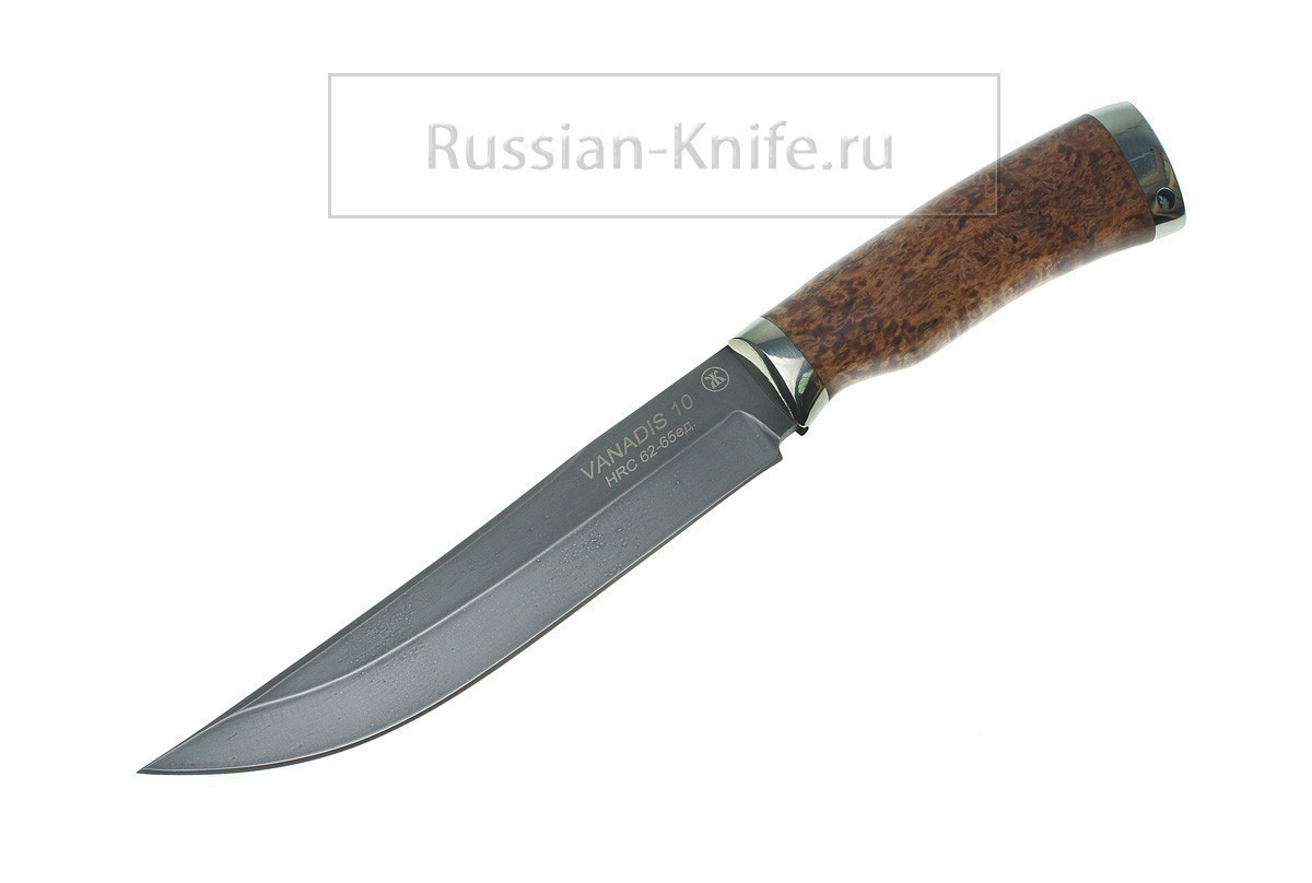 

Нож Осётр (сталь vanadis10), карельская береза, А.Жбанов