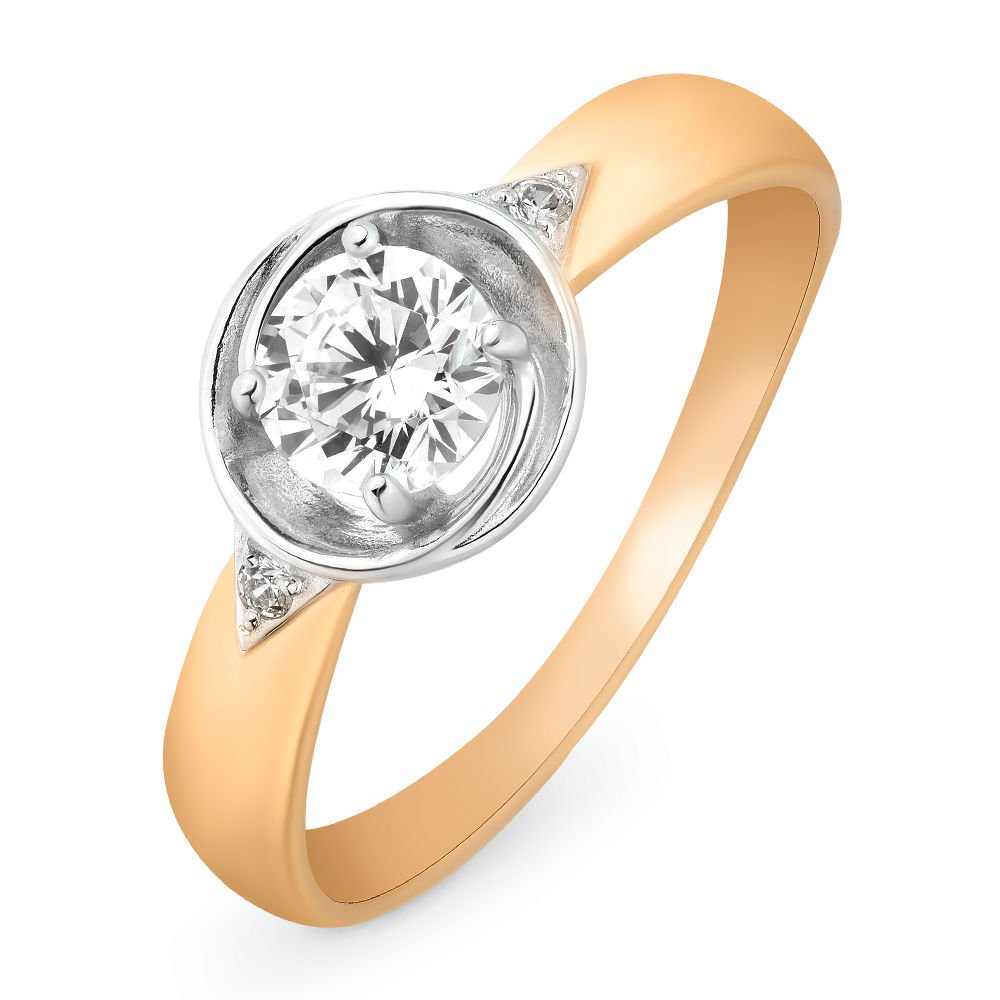 

Кольцо женское из красного золота с фианитом 585Gold 301009601, р. 16, 301009601