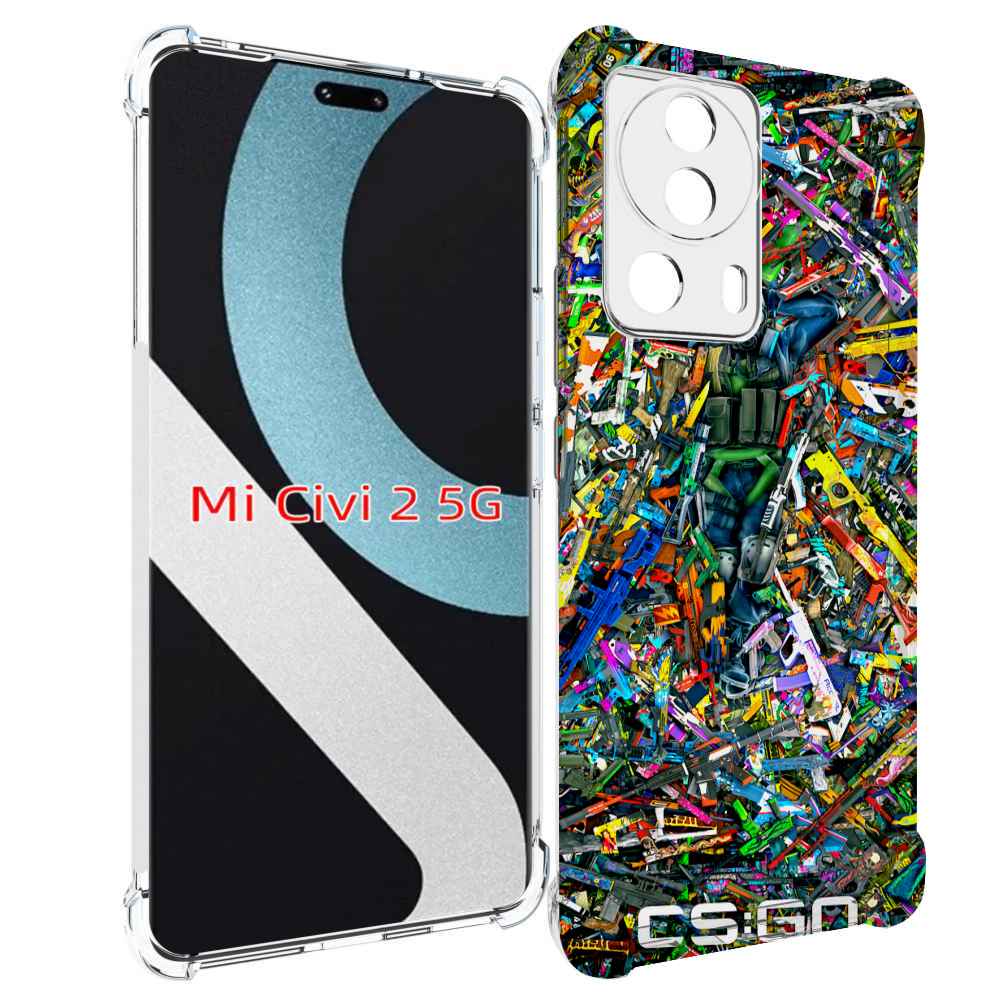 

Чехол MyPads CS GO guns skins мужской для Xiaomi Civi 2, Прозрачный, Tocco