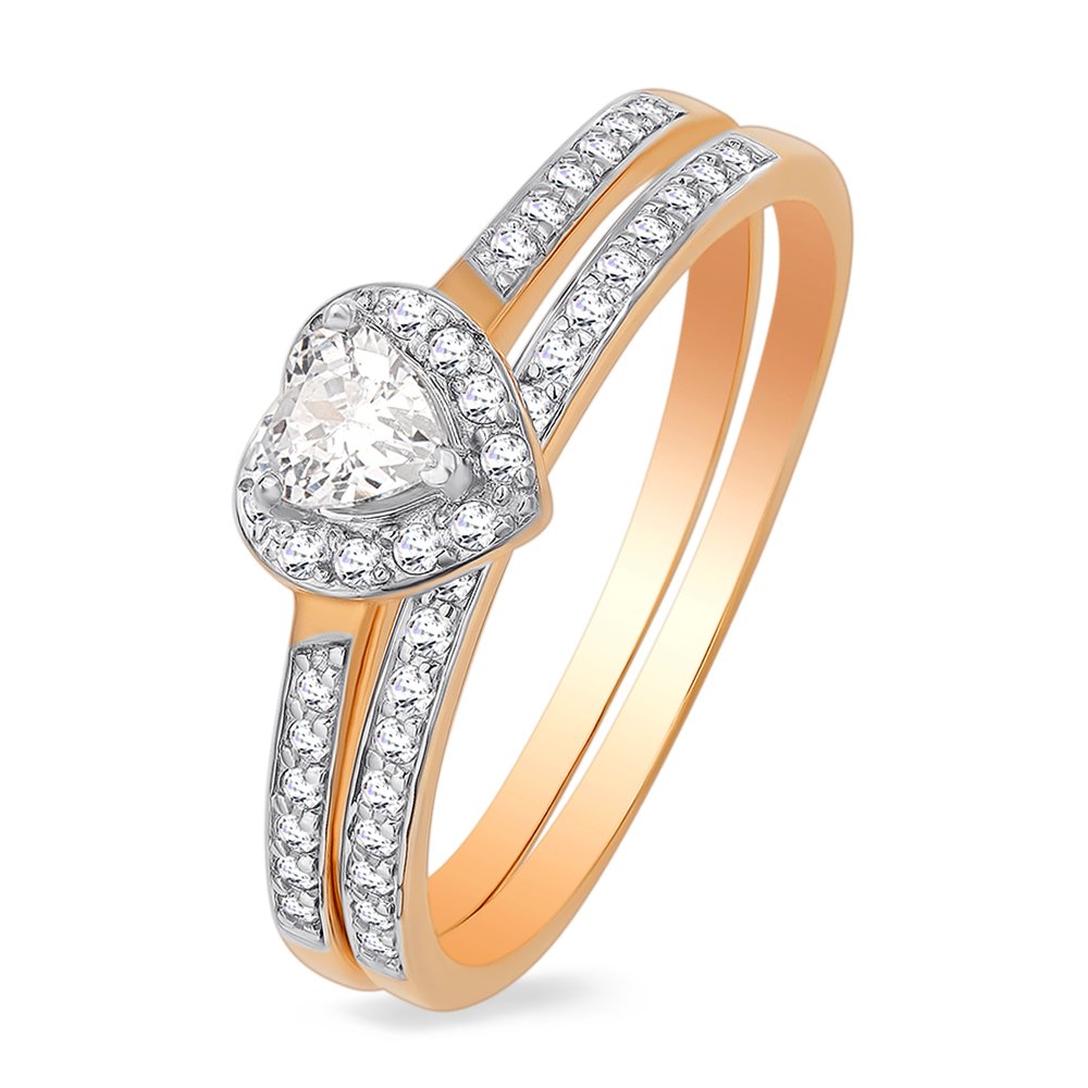 Кольцо женское из красного золота с фианитом 585Gold 301009660, р. 17