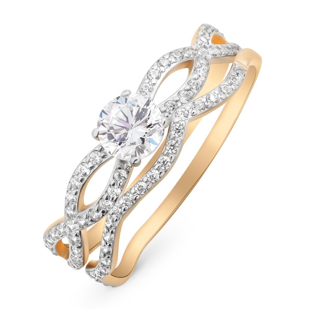 

Кольцо женское из красного золота с фианитом 585Gold 301009658, р, 301009658