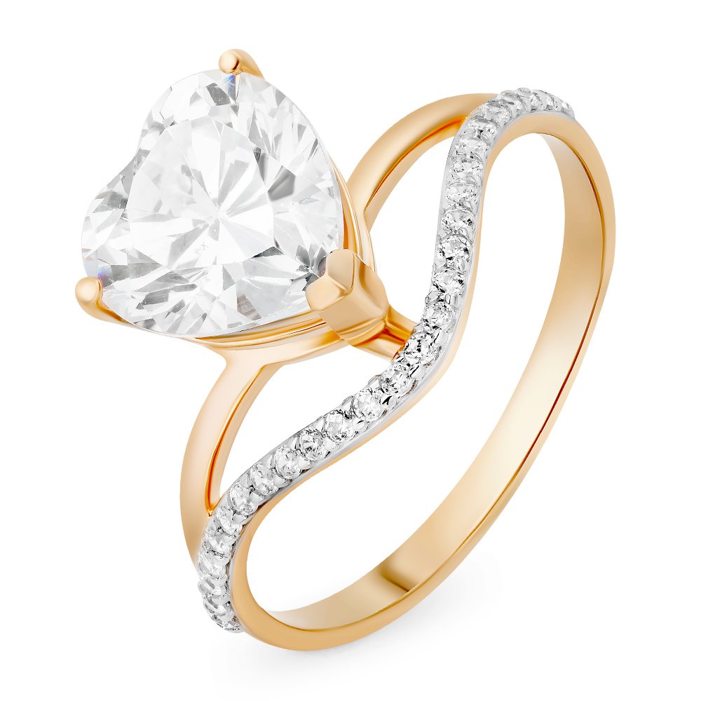 

Кольцо женское из красного золота с фианитом 585Gold 301009708, р, 301009708