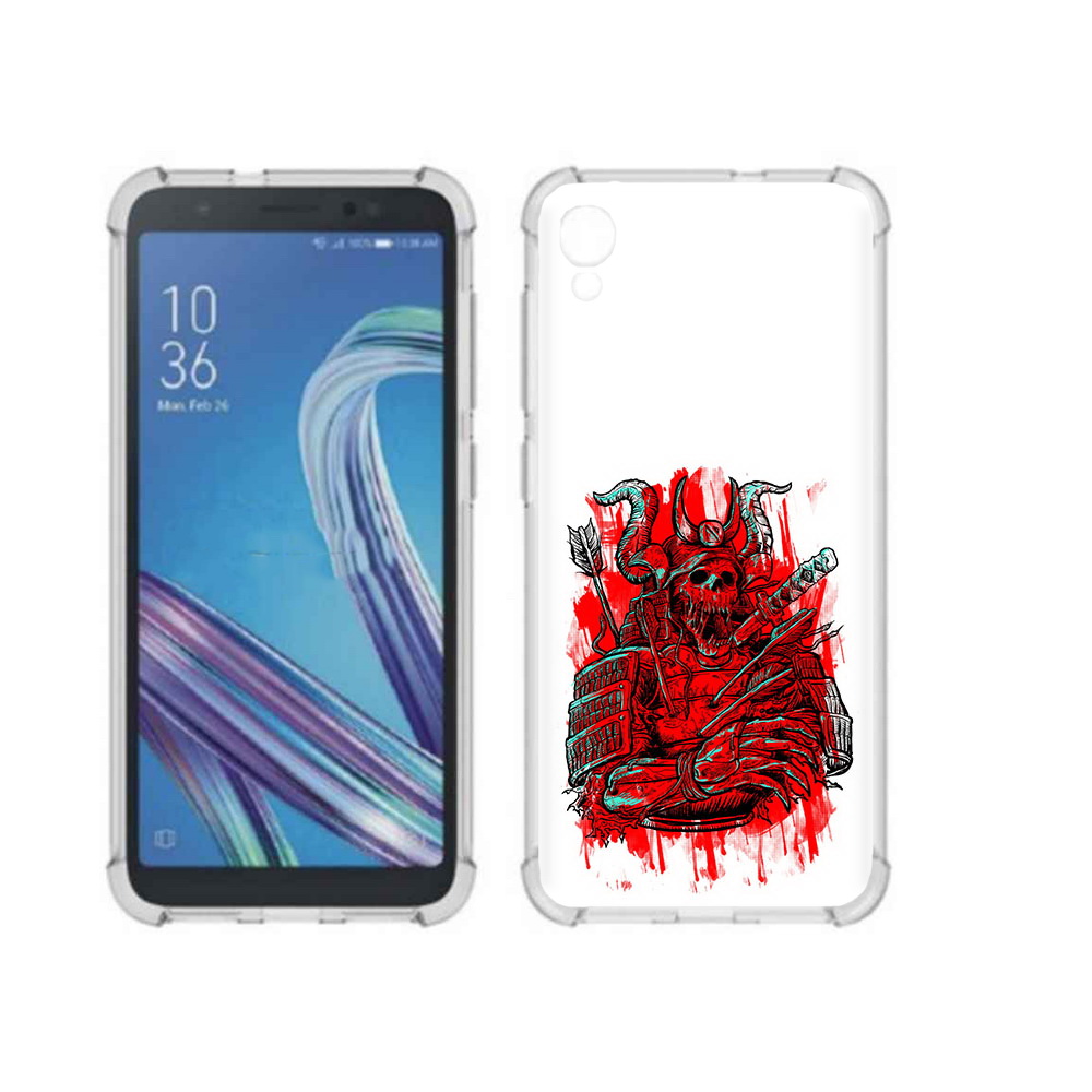 Чехол MyPads Tocco для Asus ZenFone Live L1 (G552KL) красный скелет воин