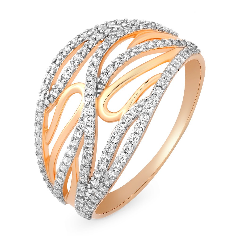 

Кольцо женское из красного золота с фианитом 585Gold 301009705, р, 301009705