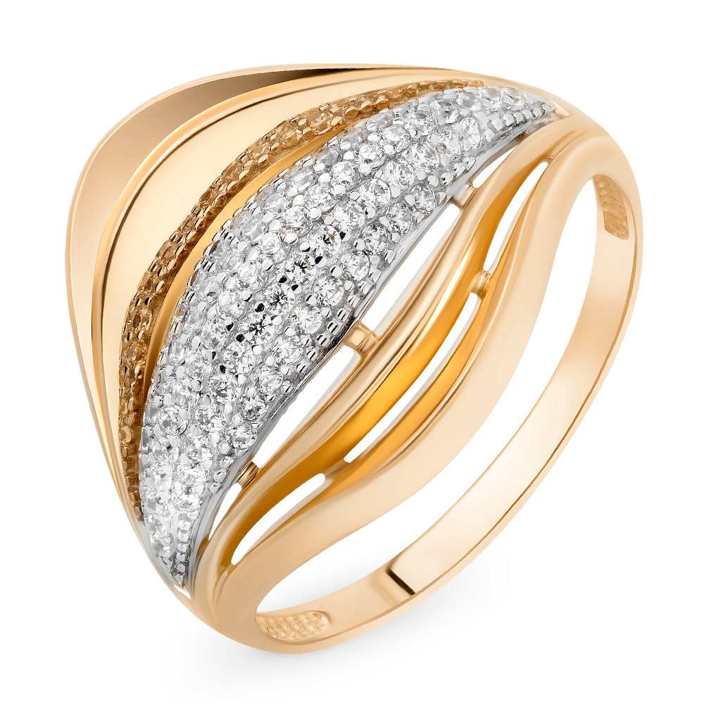

Кольцо женское из красного золота с фианитом 585Gold 301009703, р, 301009703