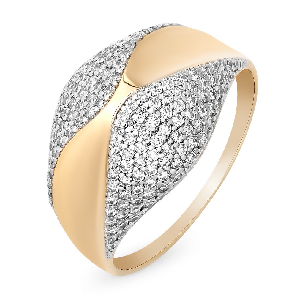 

Кольцо женское из красного золота с фианитом 585Gold 301009748, р, 301009748