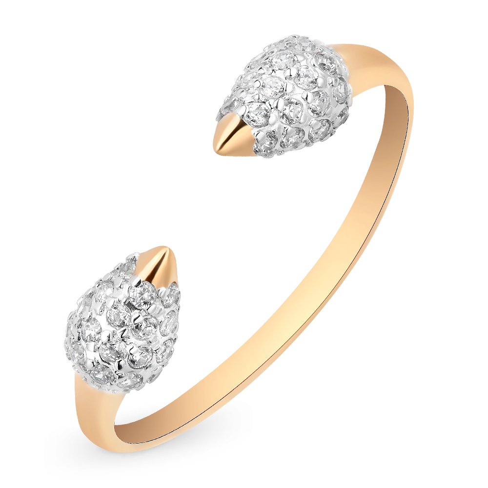 

Кольцо женское из красного золота с фианитом 585Gold 301009747, р, 301009747
