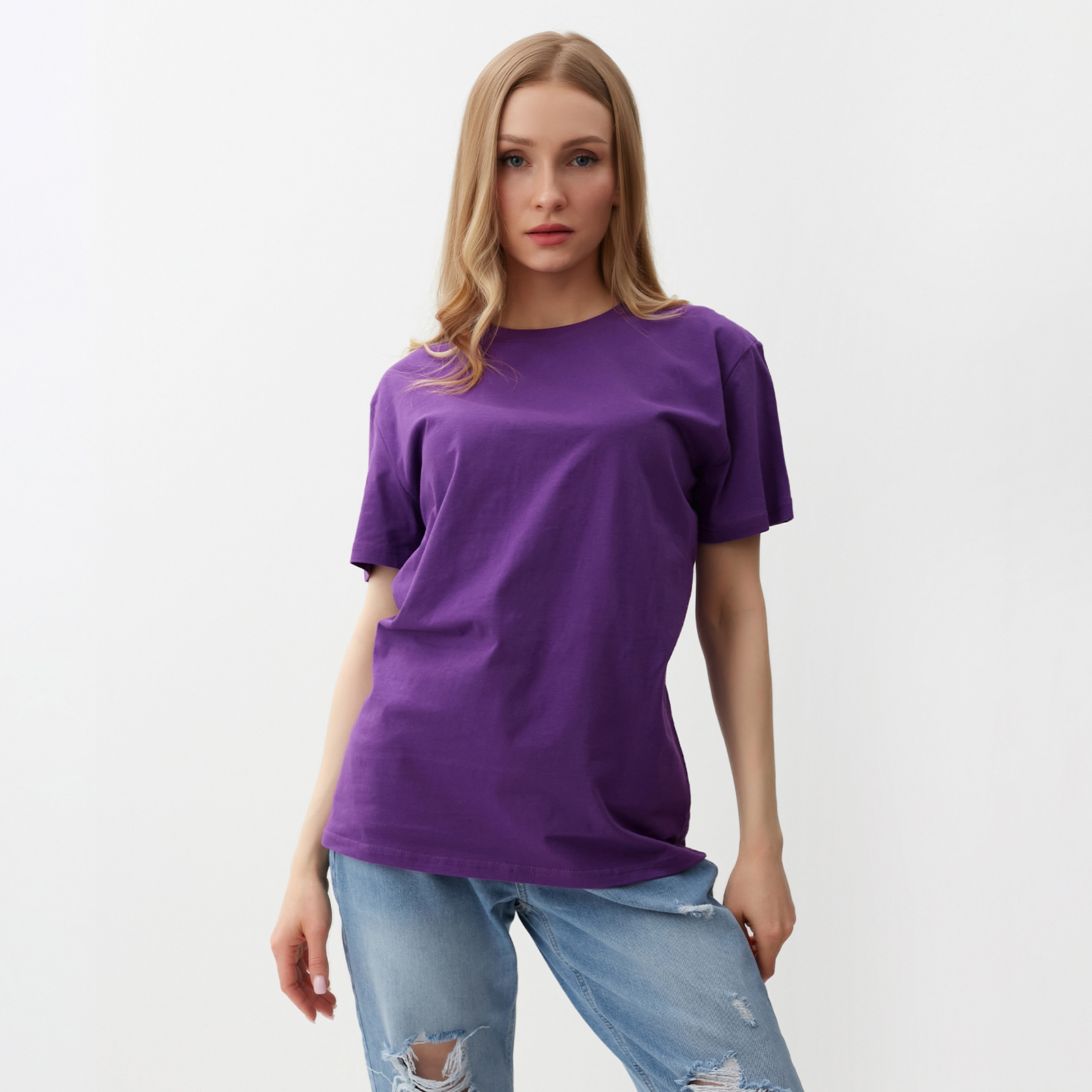 

Футболка женская NoBrand ATA collection фиолетовая 44 RU, Фиолетовый, ATA collection