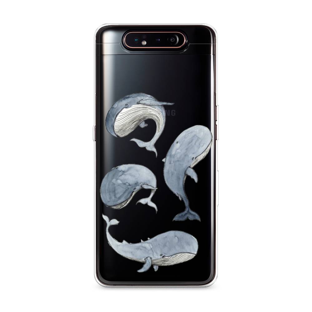 

Чехол Awog на Samsung Galaxy A80 "Киты", Разноцветный, 28350-1