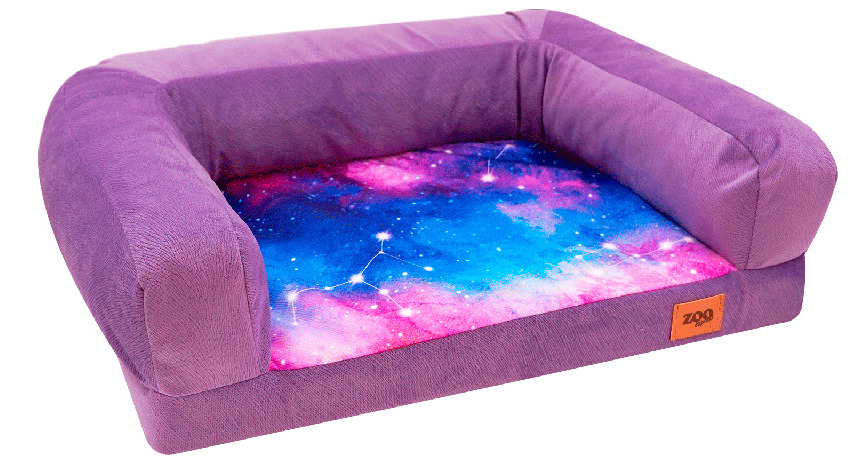 фото Лежанка-диван zooexpress космос №1, сиреневая, 54x38x13 см