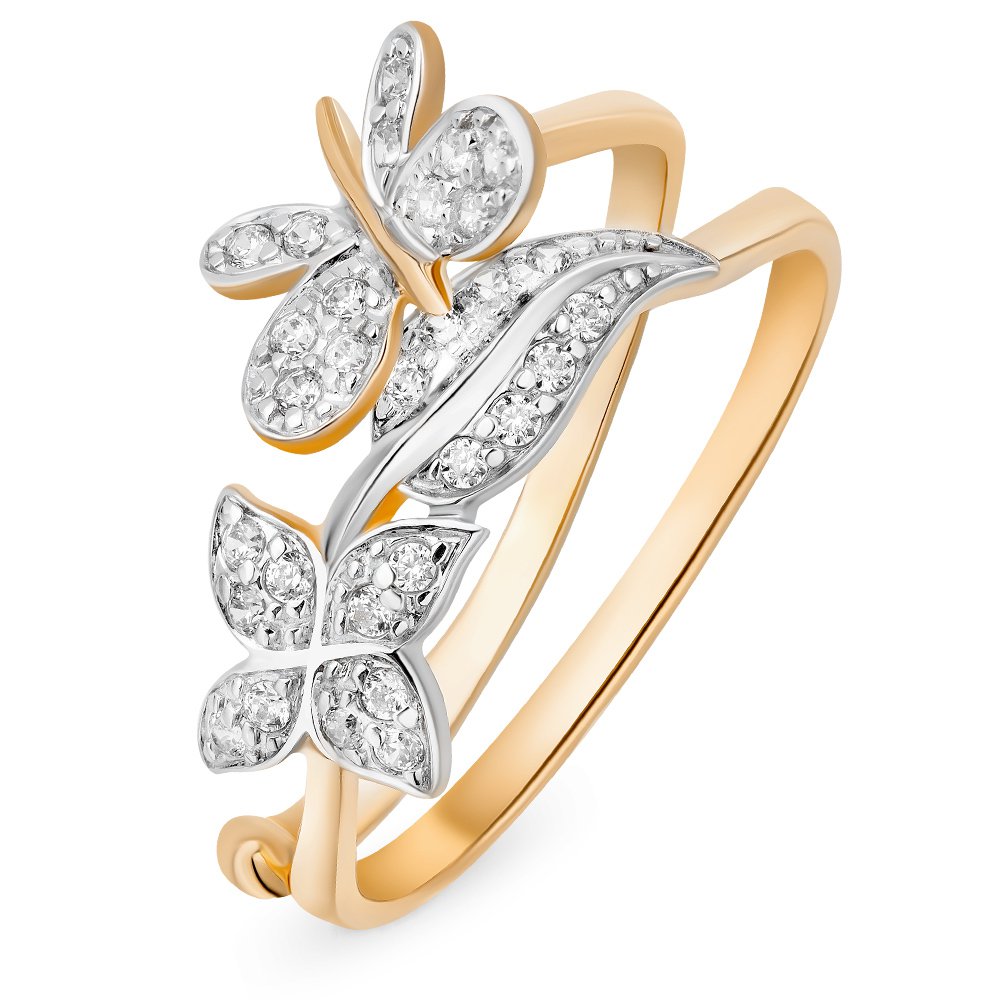 

Кольцо женское из красного золота с фианитом 585Gold 301009784, р. 16,5, 301009784