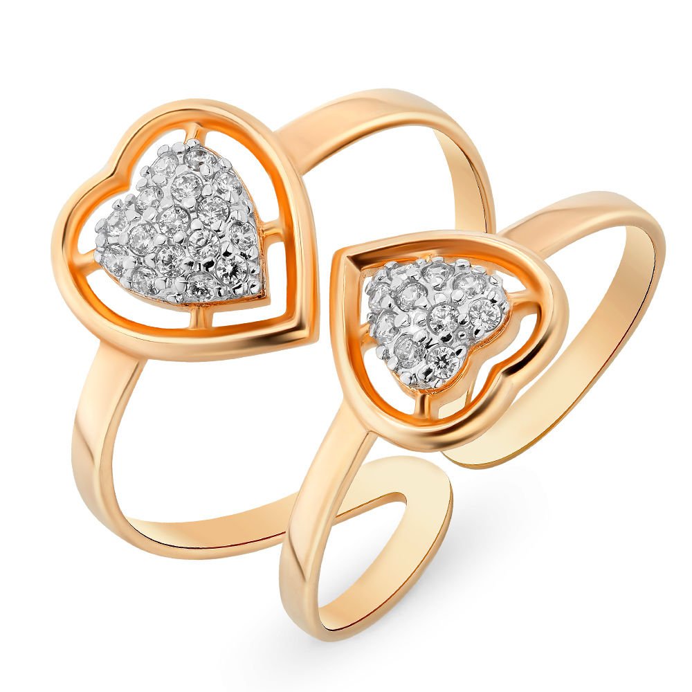 

Кольцо женское из красного золота с фианитом 585Gold 301009745, р, 301009745