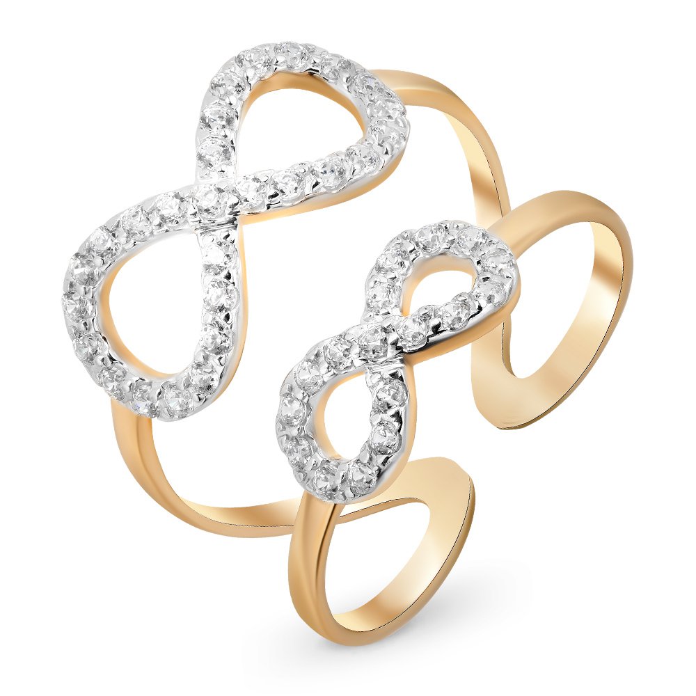 

Кольцо женское из красного золота с фианитом 585Gold 301009763, р, 301009763