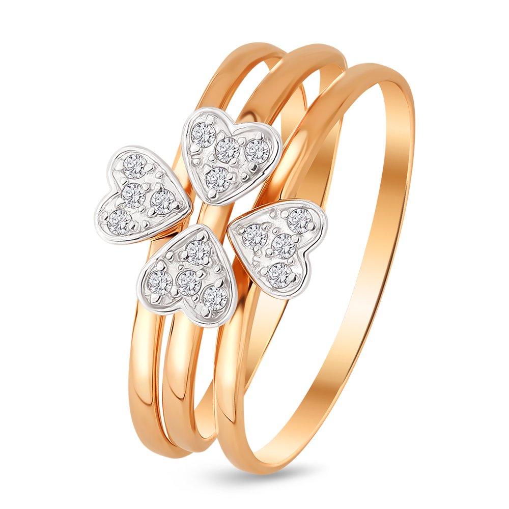

Кольцо женское из красного золота с фианитом 585Gold 301009761, р, 301009761
