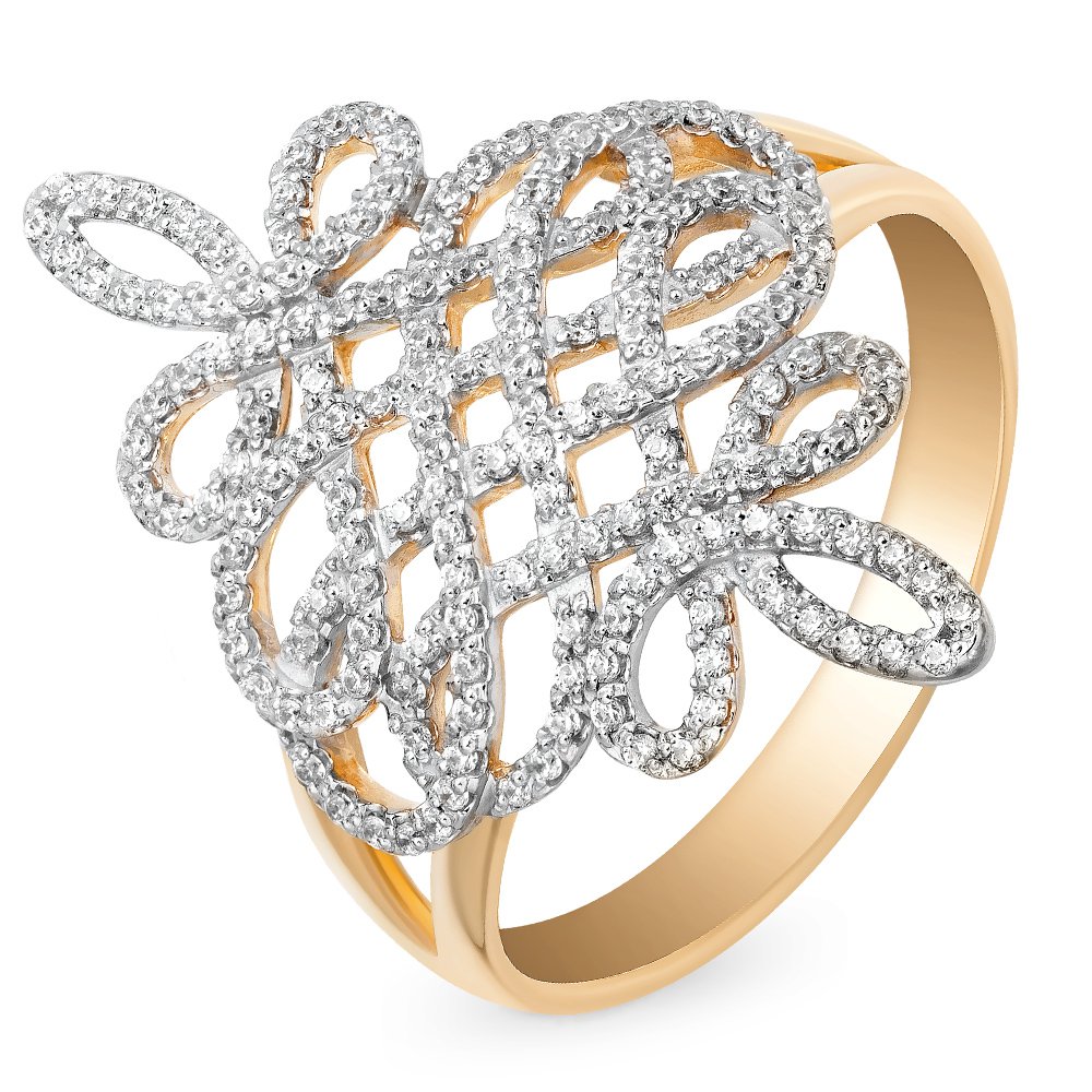 

Кольцо женское из красного золота с фианитом 585Gold 301009702, р. 19, 301009702