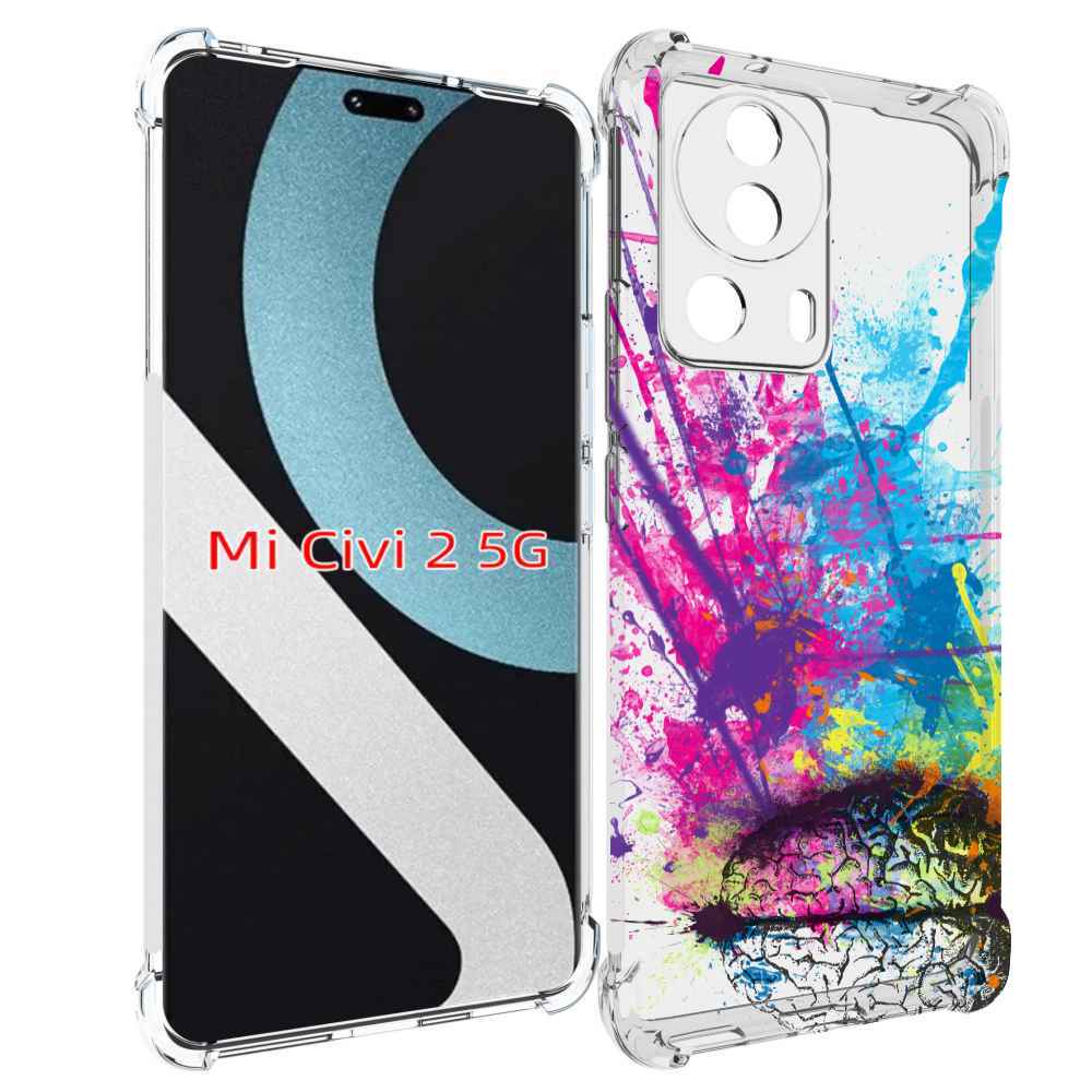 

Чехол MyPads яркий красочный мозг для Xiaomi Civi 2, Прозрачный, Tocco