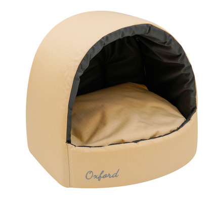 Дом-эстрада ZooExpress Oxford №1, двухсторонняя, бежевый-серый, 35x31x31 см