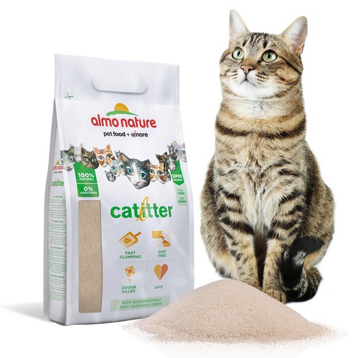 фото Комкующийся наполнитель для кошек almo nature cat litter, травяной, 4.5 кг