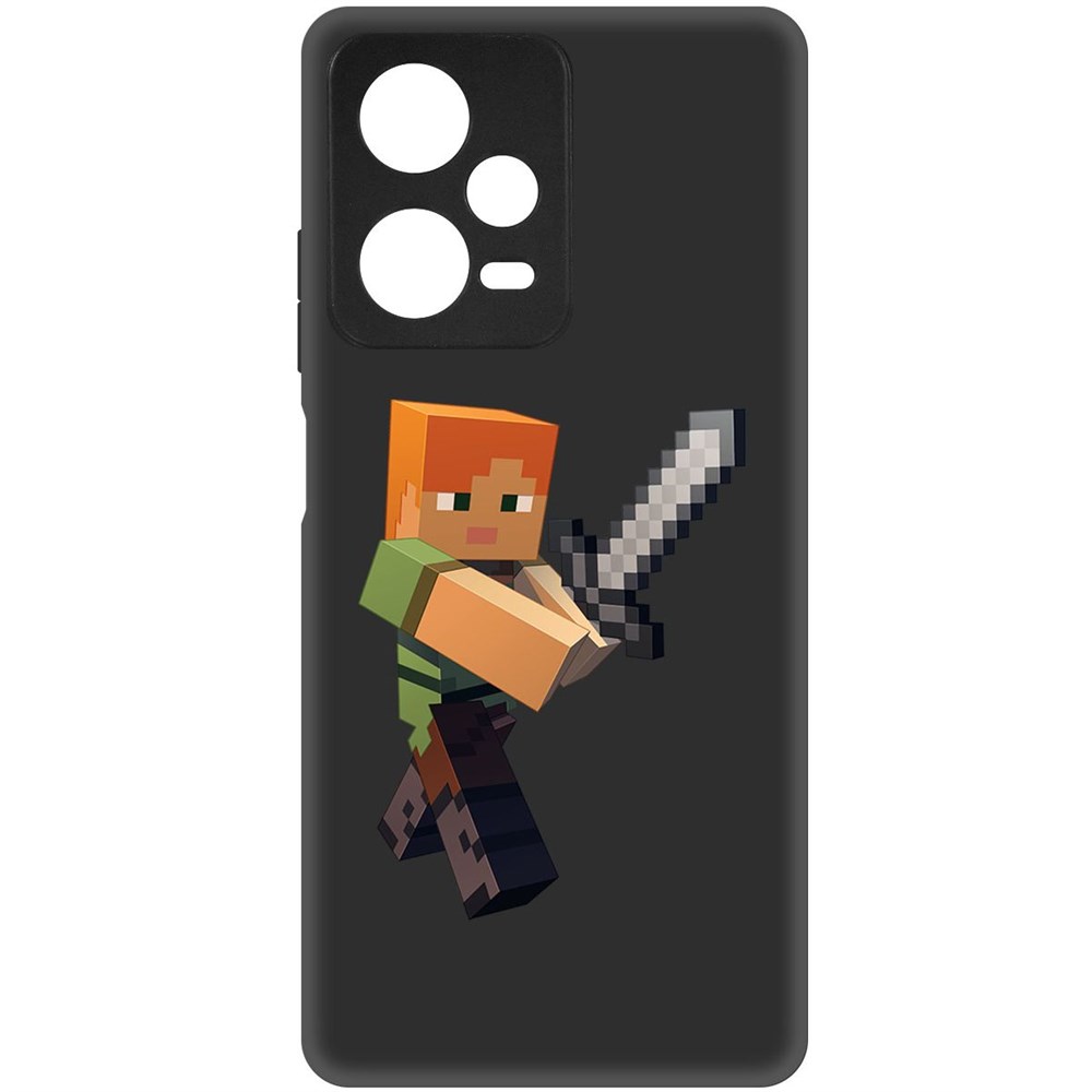 

Чехол-накладка Софт Minecraft-Алекс для Xiaomi Redmi Note 12 Pro+ 5G, Черный