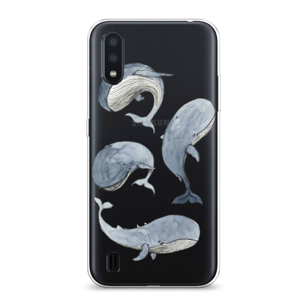 

Чехол Awog на Samsung Galaxy A01 "Киты", Разноцветный, 29550-1